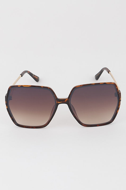 Kleo Oversized Fashion Square Sunglasses - Leopard/Black
