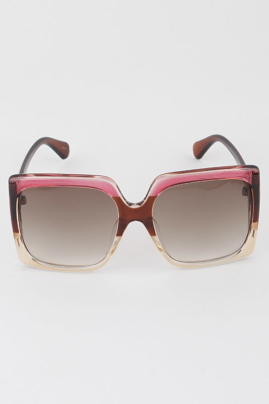Katalina Square Fashion Sunglasses - Ombre' Lavender/Champagne