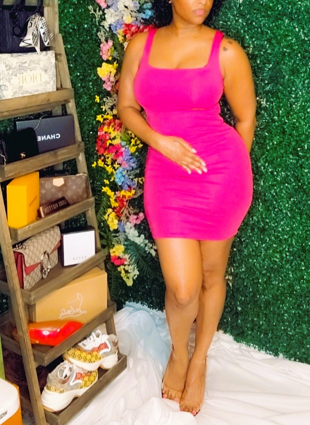 Give Em' Body - Bodycon Dress - Hot Pink